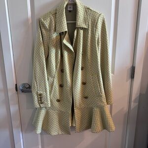 CAbi Yellow Patterned Trench Coat